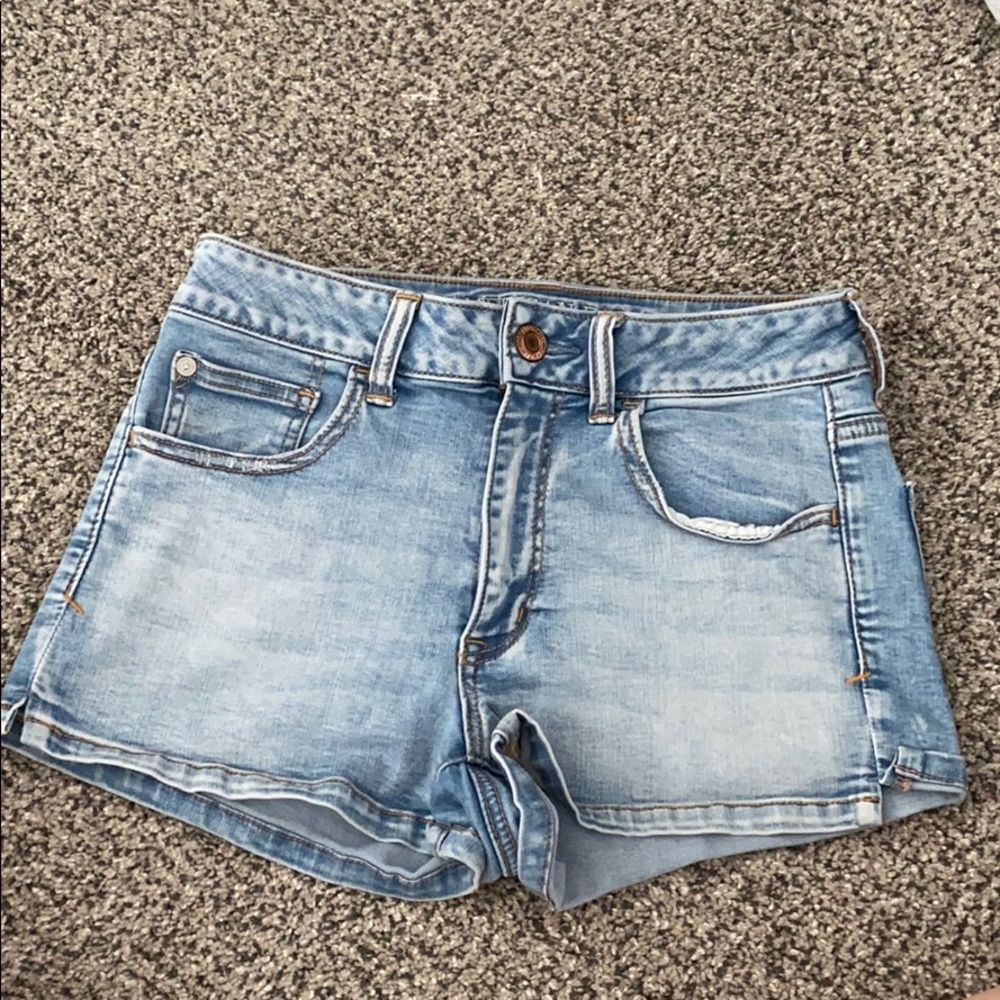 American Eagle Hi-Rise Shortie denim shorts